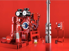 Κεντρική κίνηση κινητήρα κατακόρυφη αντλία πυρκαγιάς τουρμπίνης ευέλικτη θήκη χυτοσίδηρου